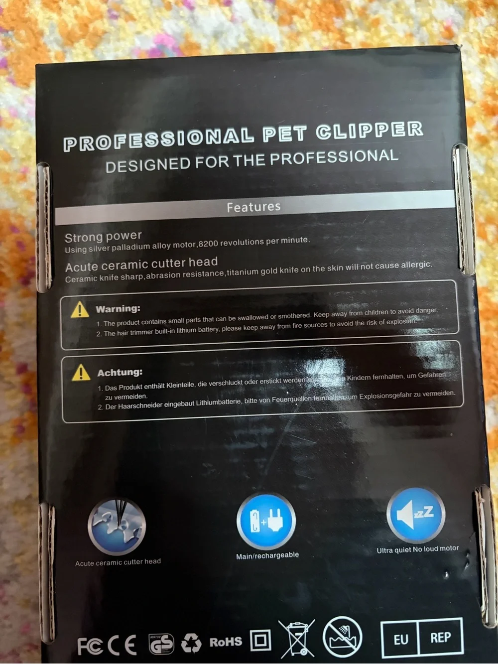 Professional Rechargeable Pet Clipper - Gold